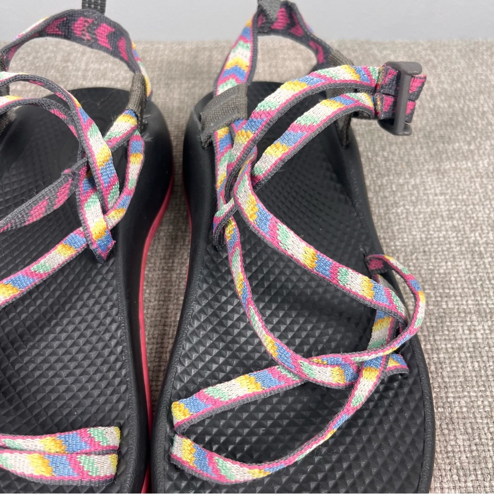 Chaco ZX1 Eco Tread Hiking Outdoor Pink Yellow Sandal Shoe Size 4 - Picture 2 of 11